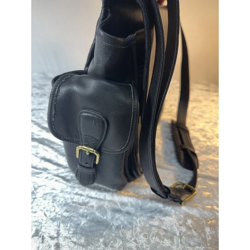 Vintage Coach 0594 Travel Collection Black Leather Briefcase Messenger Bag